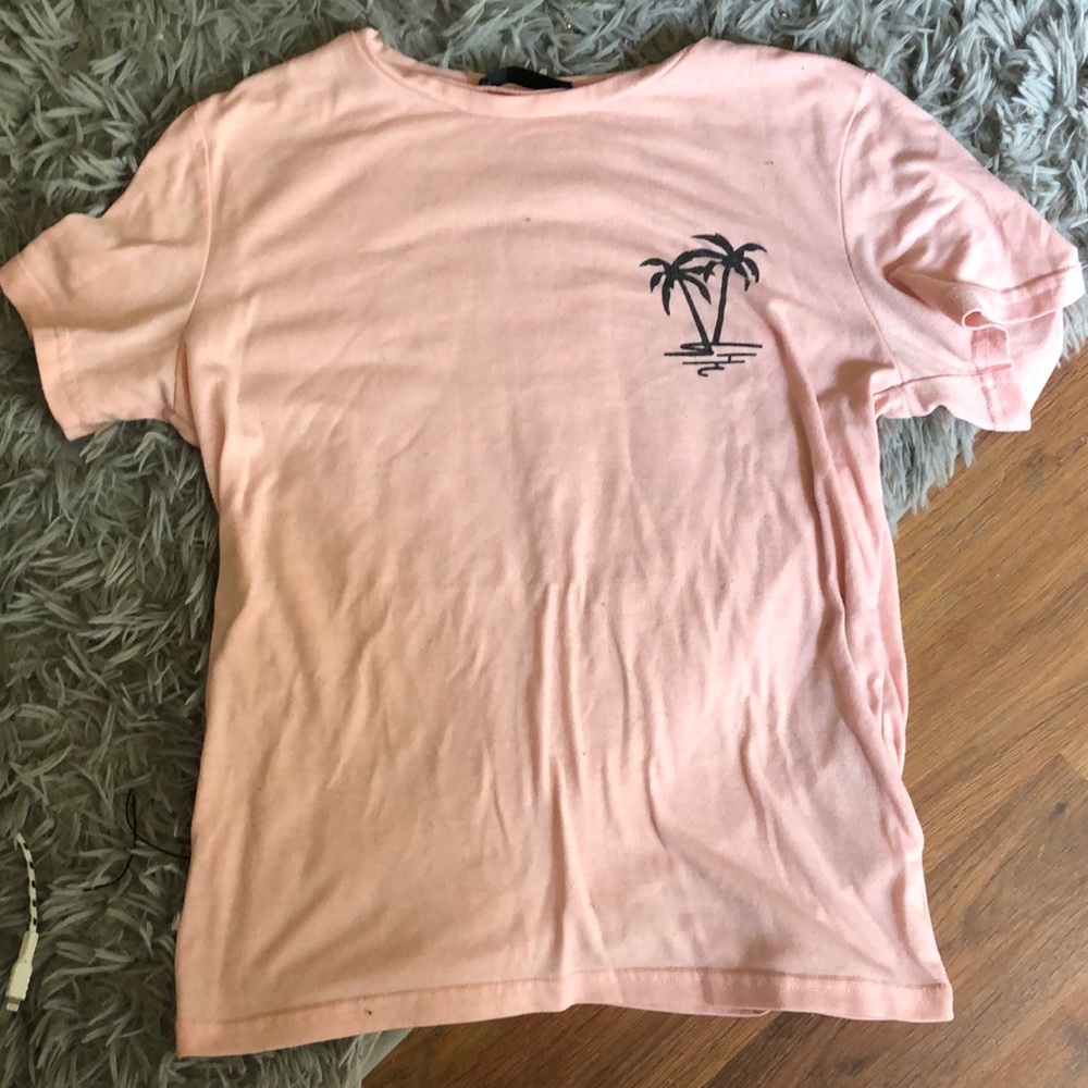 Pink palm tee shirt